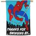 WinCraft Spiderman Vintage Thanks For Swinging By 28'' x 40'' Single-Sided Vertical Banner