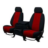 CalTrend Rear 40/60 Split Back & Solid Cushion Tweed Seat Covers for 2010-2014 Volkswagen Golf|GTI - VW119-02TT Red Insert with Black Trim