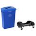 Alpine Industries 23 Gallon Recyling Trash Can w/ Paper Slotted Lid & Dolly Plastic in Blue | 30 H x 20 W x 11 D in | Wayfair ALP477-BLU4-PKD