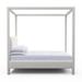 Tandem Arbor Lafayette Poster Bed Upholstered/Genuine Leather in Gray | 87 H x 84 W x 87 D in | Wayfair 115-11-KNG-22-ST-BV-SS