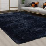 Fluffy Rugs for Living Room Luxury Soft and Thick Fluffy Area Rug Modern Shag Rugs for Bedroom Living Room Faux Shag Rug Home Decor Nursery Area Rug Carpets for Bedroom Navy blue 5 x 8