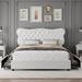 Lark Manor™ Alaysha Tufted Upholstered Platform Bed Faux leather in White | 43.9 H x 58 W x 76.8 D in | Wayfair B32B993D733243E7A0ED2C1BDE4D5E95