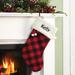 The Holiday Aisle® Personalized Stocking Faux Fur/Polyester in Black/Red/White | 10 H x 19 W in | Wayfair 4F496528FD444EE89284F9BB697B6405