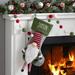 The Holiday Aisle® Gnome Character Personalized Stocking Polyester/Cotton in Gray/Green/Red | 10 H x 22 W in | Wayfair