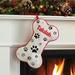 The Holiday Aisle® Sweet Pooch Personalized Dog Bone Stocking Polyester in Black/Red/White | 10 H x 18 W in | Wayfair