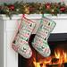 The Holiday Aisle® Jolly Name Red Trim Personalized Stocking Polyester in Green/Red/White | 10 H x 16 W in | Wayfair