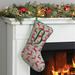 The Holiday Aisle® Vintage Reindeers Personalized Green Trim Stocking Polyester/Velvet in Gray/Green/Red | 10 H x 16 W in | Wayfair