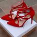 Jessica Simpson Shoes | Jessica Simpson Red Pointed Toe Suede Pump Heels | Color: Red | Size: 8.5