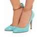 Gucci Shoes | Gucci Teal Tiffany Blue Patent Gold Ankle Band Pumps | Color: Blue | Size: 35eu