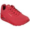 Wedgesneaker SKECHERS "UNO STAND ON AIR", Damen, Gr. 38, rot, Lederimitat, sportlich, Schuhe Sneaker, Freizeitschuh, Halbschuh, Schnürschuh weich gepolsterte Innensohle