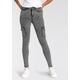 Skinny-fit-Jeans ARIZONA "Ultra Stretch" Gr. 34, N-Gr, grau (grey moonwashed) Damen Jeans Röhrenjeans High Waist mit Cargotaschen