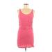 Zara W&B Collection Casual Dress - Bodycon Scoop Neck Sleeveless: Pink Print Dresses - Women's Size Medium