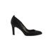 J.Crew Heels: Slip-on Chunky Heel Cocktail Party Black Print Shoes - Women's Size 10 - Almond Toe