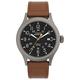 Timex Men's Expedition Scout 40mm Watch – Gray Case Black Dial with Brown Ecco DriTan Leather Strap, Brown DriTan/Gray/Black