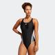 Badeanzug ADIDAS PERFORMANCE "3S SWIMSUIT" Gr. 42, N-Gr, schwarz-weiß (black, white) Damen Badeanzüge Bekleidung