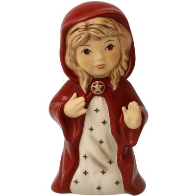 Krippenfigur GOEBEL "Maria, Weihnachtsdeko", rot (bunt), B:5cm H:8,5cm T:4cm, Steingut, Dekofiguren, historisches Motiv, zeitgemäß gestaltet Image