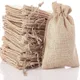 Sac cadeau en toile de jute de lin naturel sacs de bonbons de vacances emballage cadeau vintage