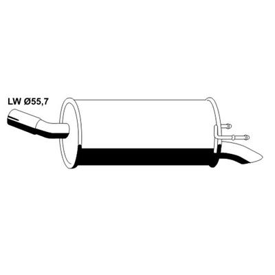 VEGAZ Endschalldämpfer Universal hinten für OPEL 5852616 5852474 OS-691ERNS Image