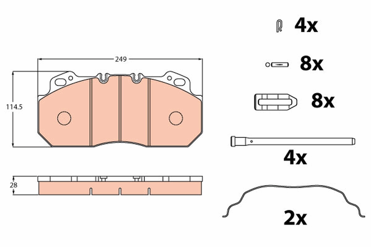 TRW Bremsbelagsatz, Scheibenbremse Universal für RENAULT TRUCKS VOLVO 8550611 5001831161 85506111 GDB5019 Image
