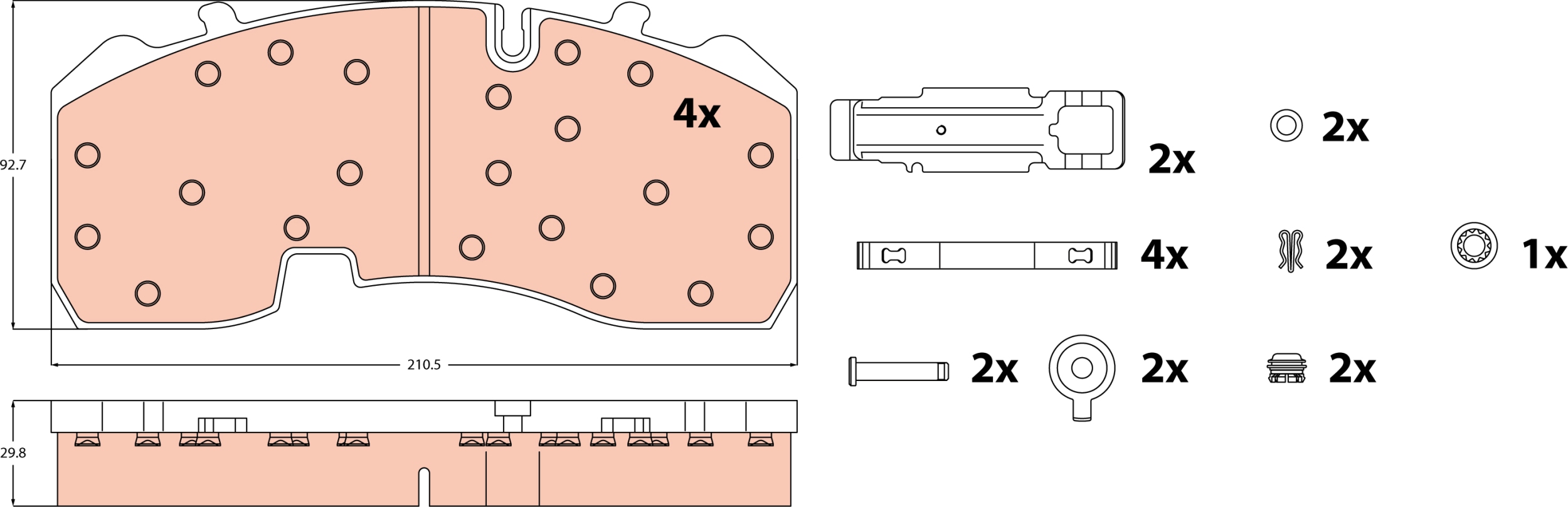 TRW Bremsbelagsatz, Scheibenbremse Universal GDB5092 Image