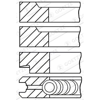 GOETZE ENGINE Kolbenringsatz Universal für FORD 5882054 08-202407-10 Image