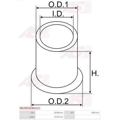 AS-PL Buchse, Starterwelle Universal für FIAT FORD 9939772 84AB11135CA SBU9016(BULK) Image