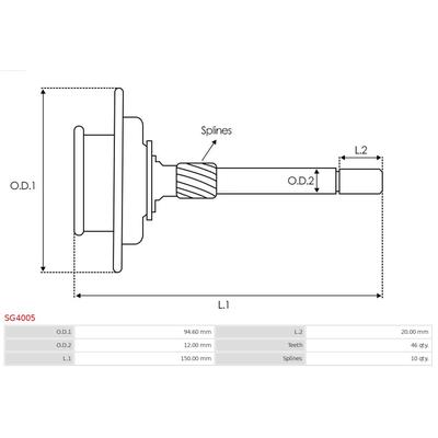 AS-PL Hohlrad, Planetengetriebe (Starter) Universal 94,60mm SG4005 Image