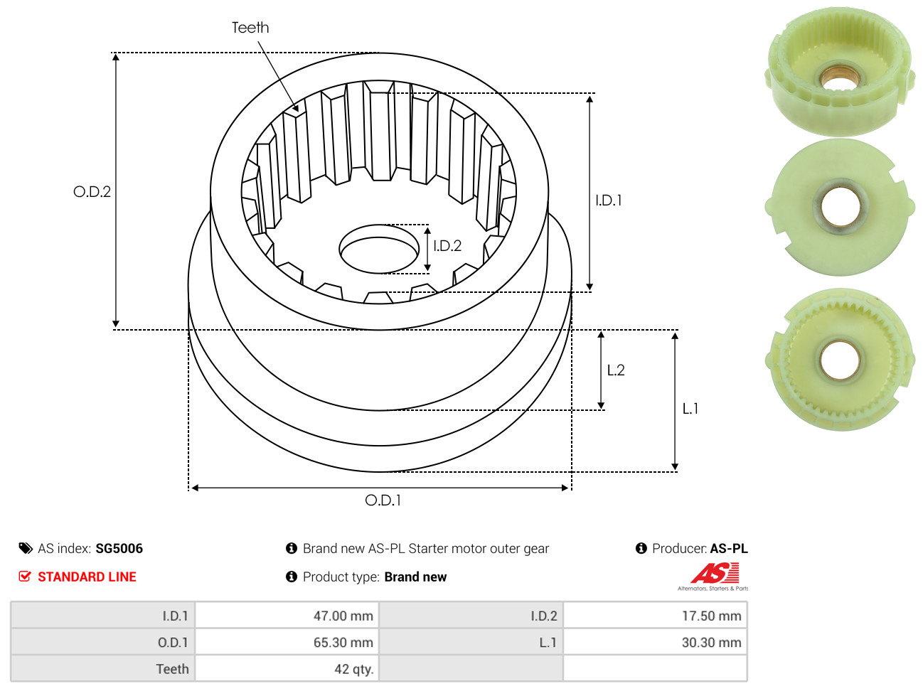 AS-PL Reparatursatz, Starter Universal SG5006 Image