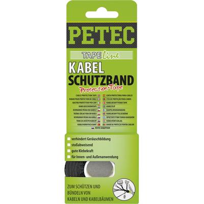 PETEC Kabelschutzband, 19 MM x 0,3 10 M Isolierband,Kabelschutzband schwarz 87500