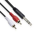 Kiplyki Wholesale 6.35 Mm To 2RCA Cable RCA Cable 6.35mm 1/4 Inch Male To 2 RCA Male Stereo Audio Adapter Y Splitter RCA Cable