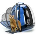 Juiluna Puppies Backpack Carrier Portable and Ajustable Design for Cats and Dogs Comfortable Ventilated Space Capsule Bubble Bag Blue