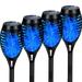 AOUNQ Solar Lights Outdoor Waterproof 4Pack Blue Solar Torch Lights with Flickering Flame for Garden Decor Solar Landscape Lights Decorative for Lawn Yard Pathway