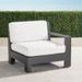 St. Kitts Right-arm Facing Chair with Cushions in Matte Black Aluminum - Pattern, Special Order, Salta Palm Dune - Frontgate