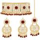 Aheli Faux Pearl Choker Necklace With Earrings Indian Traditional Bollywood Jewelry Set For Women & Girls