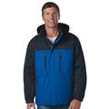 Free Country Men's Trifecta Mid-Weight Jacket (Size M) Lapis Blue/Dark Navy/Deep Charcoal, Polyester