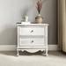 Lundgren 24" Tall 2 - Drawer Nightstand Wood in White Laurel Foundry Modern Farmhouse® | 24 H x 24 W x 16 D in | Wayfair