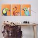 Stupell Industries Bold Tropical Birds Rainforest Animals Toucan Parrot by Patricia Pinto - 3 Piece Wrapped Canvas Painting Set Canvas | Wayfair