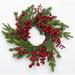 The Holiday Aisle® 20" Berries & Cedar Polyvinyl Chloride Wreath Traditional Faux in Green/Red | 20 H x 20 W x 4 D in | Wayfair