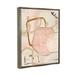 George Oliver Contemporary Layered Abstract Shapes by Kim Allen - Floater Frame Painting on Canvas in Brown/Pink | 21 H x 17 W x 1.7 D in | Wayfair