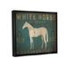 Trinx White Horse Bourbon Vintage Sign by Ryan Fowler - Graphic Art on Canvas in Blue | 25 H x 31 W x 1.7 D in | Wayfair