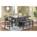 Red Barrel Studio® Extendable Dining Set Glass/Upholstered in Gray | Wayfair E8080A85DD5945259665E7A2CACAFAA1