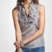 J. Crew Tops | J Crew Frances Heart Cami Ruffle Sleeveless Silk Top. Nwt Size 2, Style# 24735 | Color: Gray/White | Size: 2