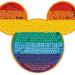 Disney Accessories | Disney Patched Single Rainbow Mickey Mouse Icon Sequin Adhesive Patch | Color: Orange/Red | Size: Os