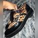 Burberry Shoes | Burberry Leather And Animal Print Calfskin Wingtip Shoes | Color: Black/Brown | Size: 37 1/2