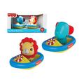 Fisher Price Schwimmboote, Löwe und Elefant, Badespielzeug für Babys, Kollektion Wasserspielzeug, austauschbare Tiere (Deqube 920D00090)