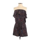 Gianni Bini Romper Strapless Short sleeves: Brown Paisley Rompers - Women's Size X-Small - Print Wash
