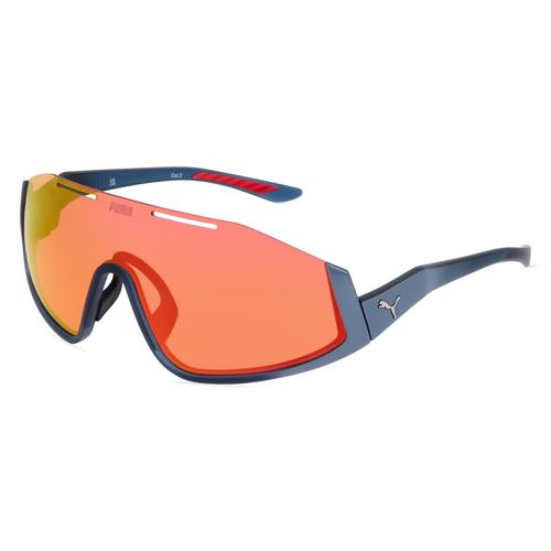 Puma PU0358S Unisex-Sonnenbrille Vollrand Monoscheibe Kunststoff-Gestell, grau