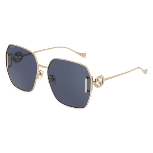 Gucci GG1207SA Damen-Sonnenbrille Vollrand Achteckig Metall-Gestell, gold