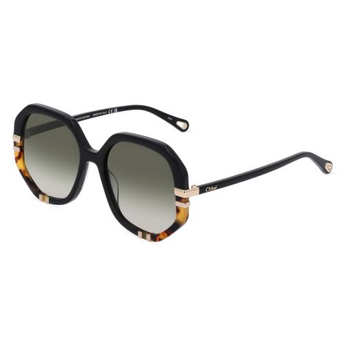 Chloé CH0105S Unisex-Sonnenbrille Vollrand Achteckig Bio-Acetat-Gestell, gold