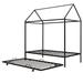 Metal Twin Size Kids House Bed With Trundle(No Mattress)